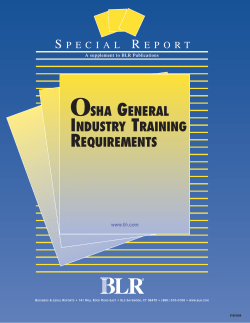 OSHA GENERAL INDUSTRY TRAINING REQUIREMENTS