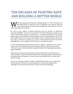 ten decades of fighting hate and building a better world