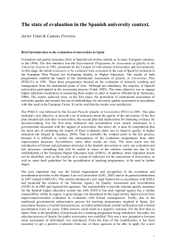 The state of evaluation in the Spanish university context.