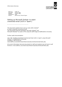 Setting up Microsoft Outlook&reg; to reject `Spam` mail