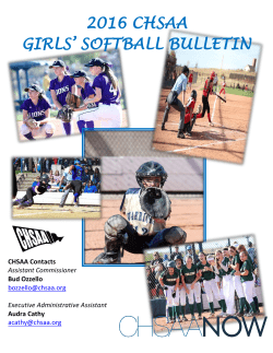 2016 CHSAA GIRLS` SOFTBALL BULLETIN