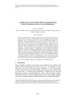 Achieving k-anonymity privacy protection using