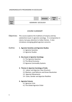 Agrarian Sociology