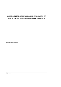 Guidelines for Monitoring and Evaluation of Health - WHO-Afro