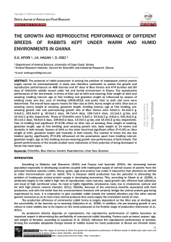 The growth and reproductive performance of different breeds of