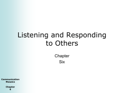 Chapter 6: Listening and Responding to Others
