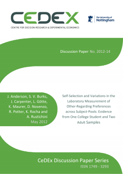 CeDEx Discussion Paper Series