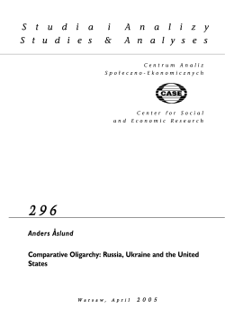 Comparative Oligarchy: Russia, Ukraine and the United States