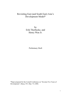 Revisiting East (and South East) Asia`s Development Model* by Erik