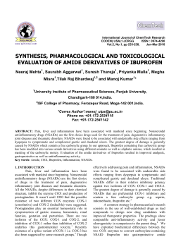 synthesis, pharmacological and toxicological evaluation of amide