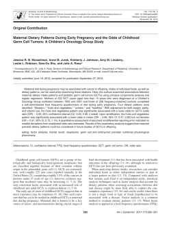 Maternal Dietary Patterns During Early Pregnancy and the Odds of
