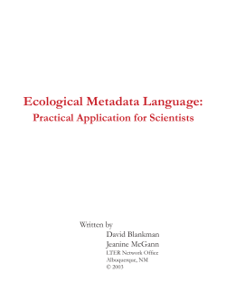 Ecological Metadata Language - LTER Information Management