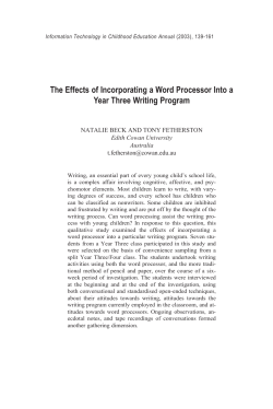 The Effects of Incorporating a Word Processor Into a Year Three