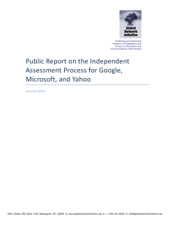Public Report on the Independent Assessment Process for Google