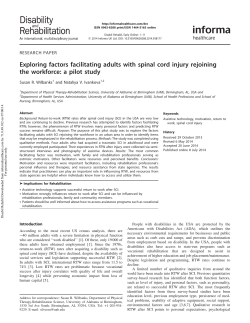 Exploring factors facilitating adults with spinal cord injury