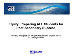 Equity: Preparing ALL Students for Post-Secondary Success