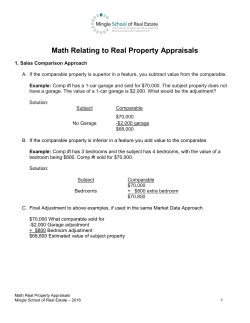 Math Relating to Real Property Appraisals