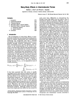 Many-Body Effects in Intermolecular Forces