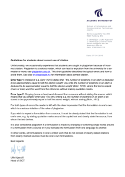 Guideline for students about correct use of citation - sict