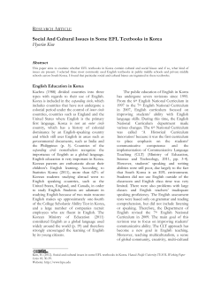 Social And Cultural Issues in Some EFL Textbooks in Korea Hyorim