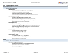 Environmental Science-SC2028 Scope and Sequence