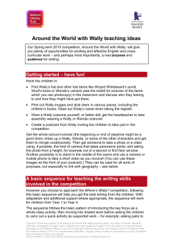 Around the World with Wally teaching ideas