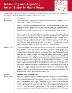 Measuring and Adjusting Invert Sugar in Maple Sugar
