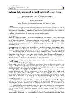Data and Telecommunication Problems in Sub-Saharan