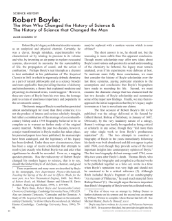 Robert Boyle - The Dartmouth Undergraduate Journal of Science