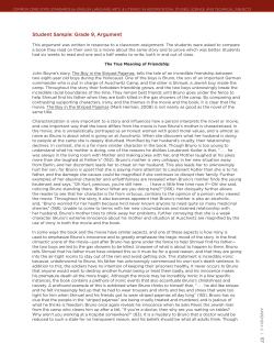 Student Sample: Grade 9, Argument