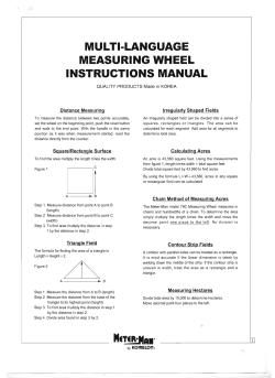 Measuring Wheel Instructions / Conversions