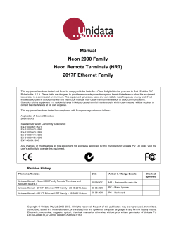 Manual Neon 2000 Family Neon Remote Terminals (NRT) 2017F