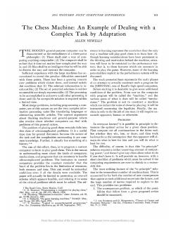 The Chess Machine: An Example of Dealing with a Complex Task