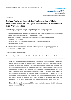 Carbon Footprint Analysis for Mechanization of Maize Production