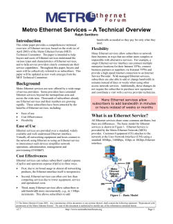 Metro Ethernet Services - A Technical Overview
