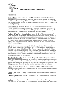 Character Sketches for The Gondoliers Men`s Roles