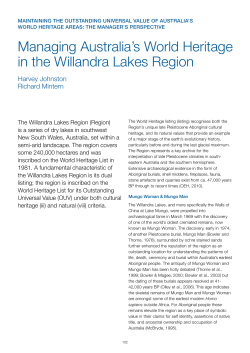 Managing Australia`s World Heritage in the Willandra Lakes
