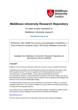 The memory and expectation of aesthetics: a study of Adorno`s