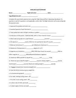 Airplane Checkout Questionnaire