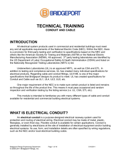 conduit and cable training