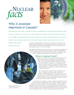 Nuclear Facts - Why is uranium important to Canada?