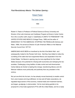 Post-Revolutionary Mexico: The Salinas Opening