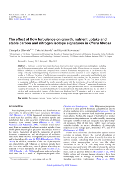 The effect of flow turbulence on growth, nutrient uptake and stable