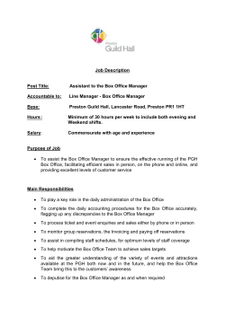Job Description - Preston Guild Hall