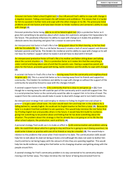 Personal risk factor failed school English test [1] has influenced