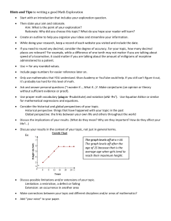 Hints and Tips to writing a good Math Exploration