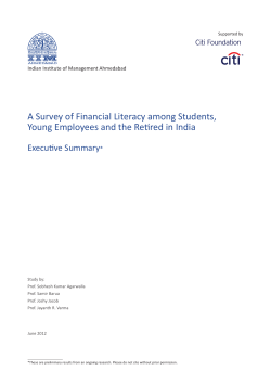 A Survey of Financial Literacy among Students, Young Employees