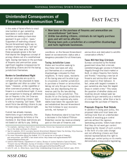 Unintended Consequences of Firearms and Ammunition Taxes