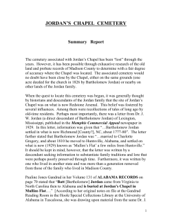 JORDAN`S CHAPEL CEMETERY Summary Report