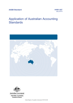 Application of Australian Accounting Standards